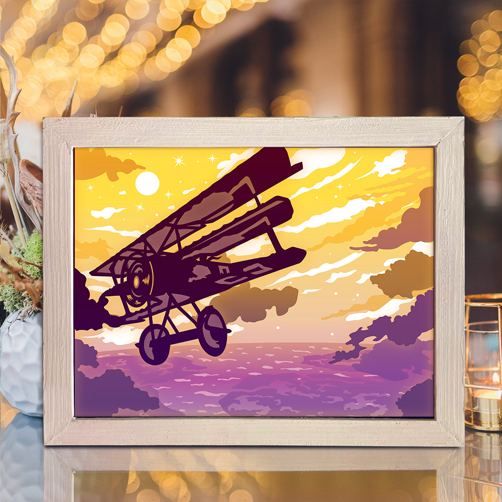 Vintage Plane – 3D Lightbox SVG File for Cricut & Silhouette