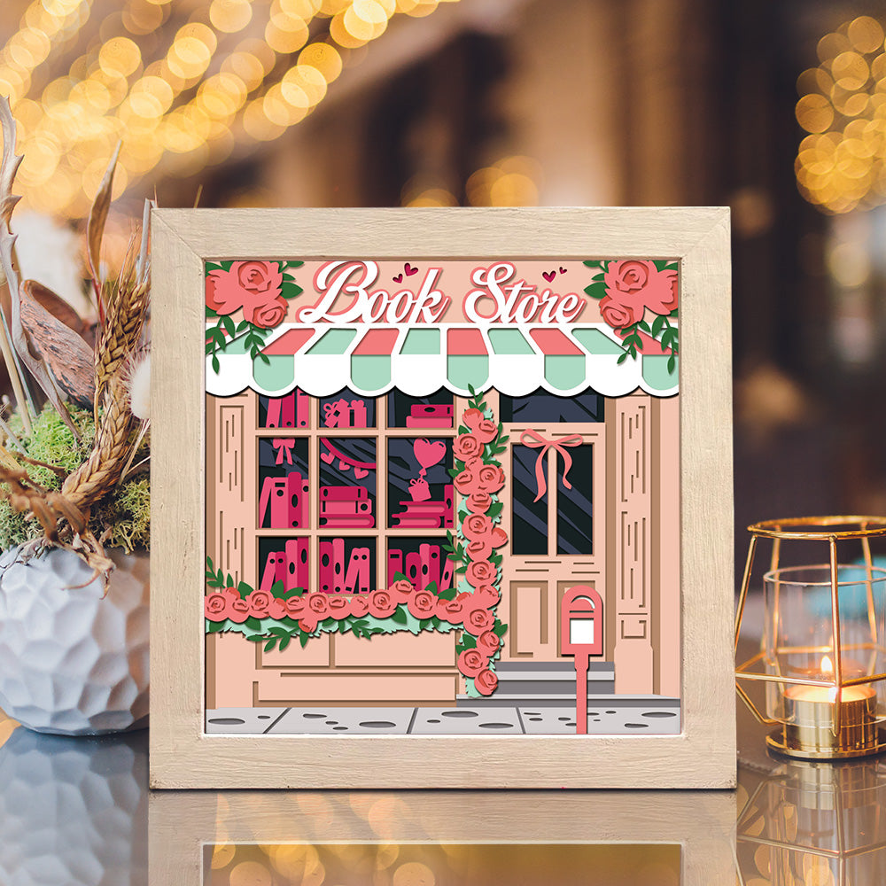 Valentine Bookstore – 3D Shadow Box SVG File for Cricut & Silhouette
