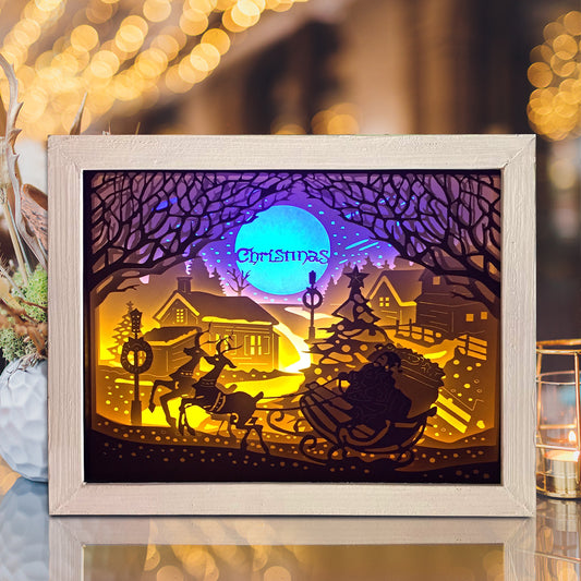 Merry Christmas 8 – 3D Lightbox SVG File for Cricut & Silhouette