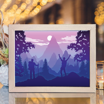 Hike A Mountain 1 – 3D Lightbox SVG File for Cricut & Silhouette