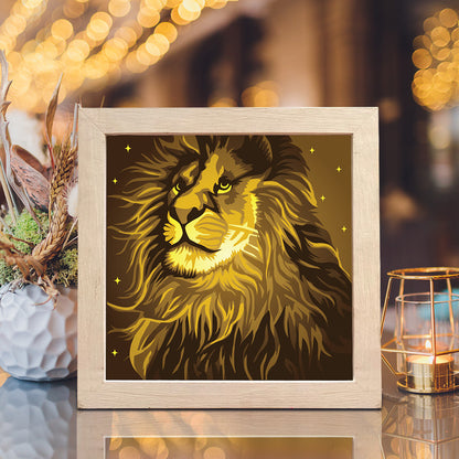 Lion Portrait 2 – 3D Lightbox SVG File for Cricut & Silhouette