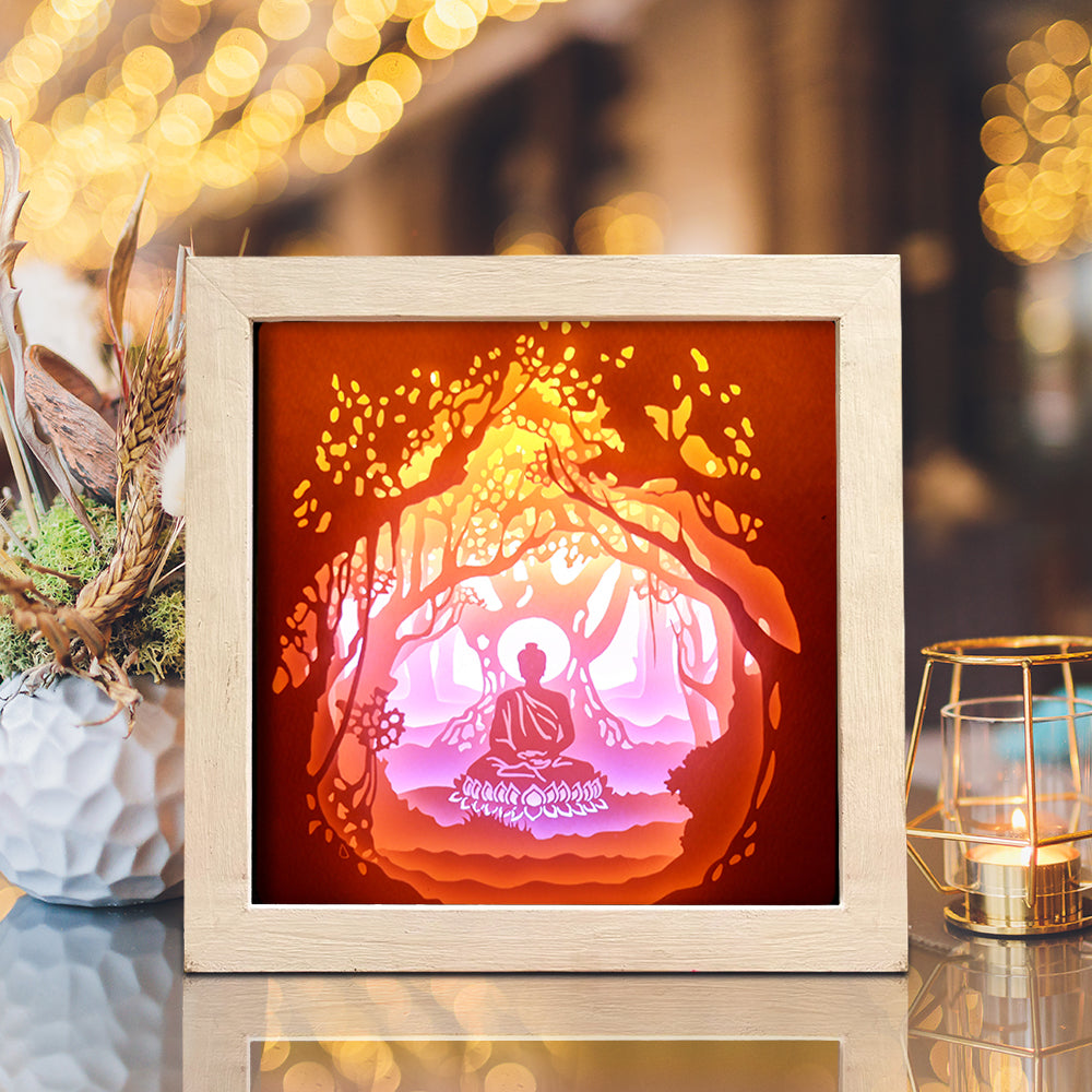 Buddha 1 Square – 3D Lightbox SVG File for Cricut & Silhouette