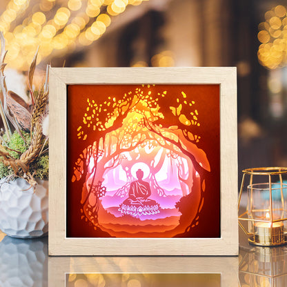 Buddha 1 Square – 3D Lightbox SVG File for Cricut & Silhouette