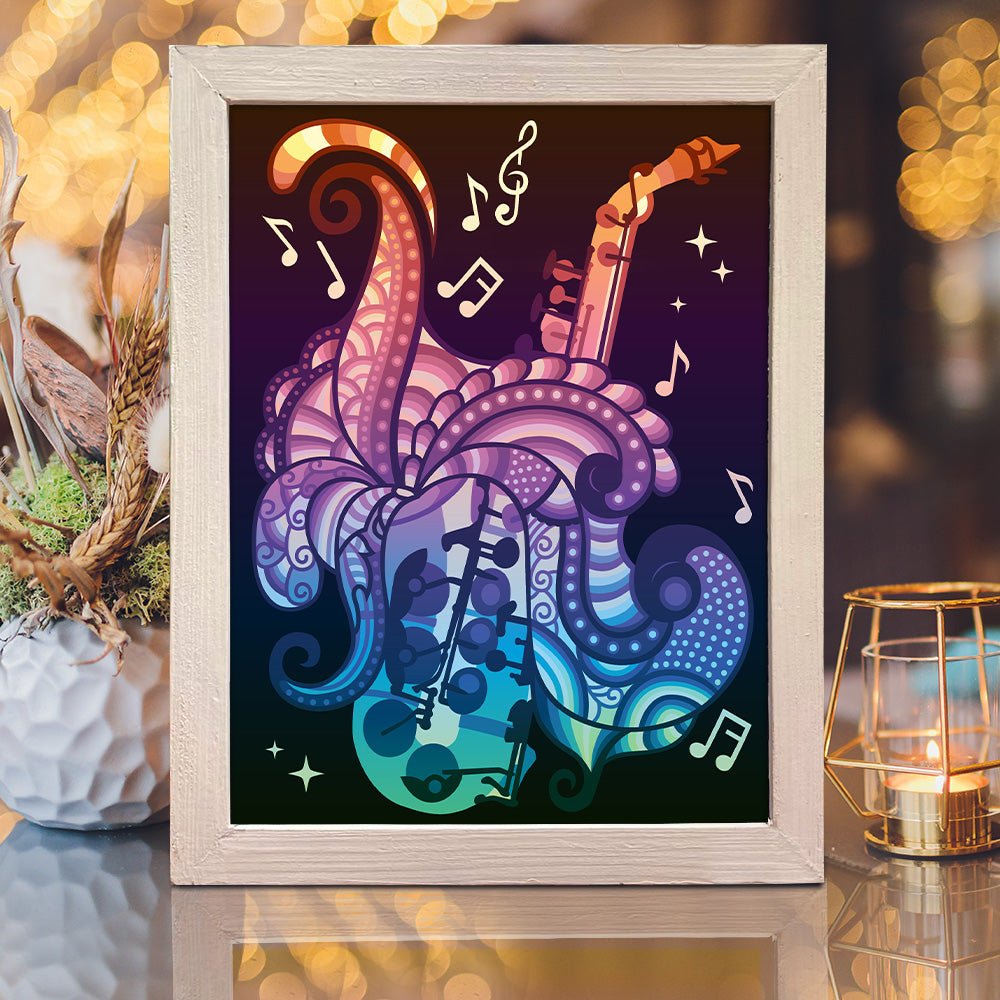 Saxophone – 3D Lightbox SVG File for Cricut & Silhouette
