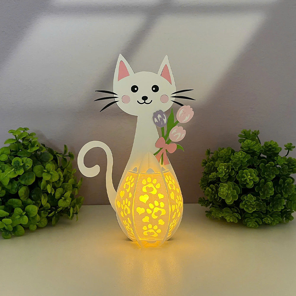 Cute Cat 2 - 3D Animal Paper Lantern File  - Cricut File  - VEKTOR KRAFT