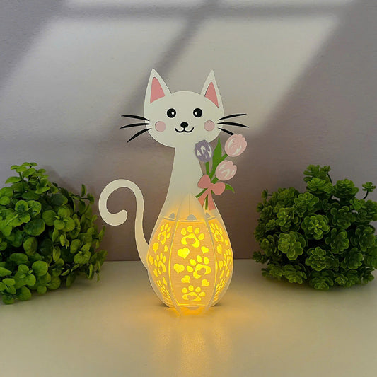 Cute Cat 2 - 3D Animal Paper Lantern File  - Cricut File  - VEKTOR KRAFT