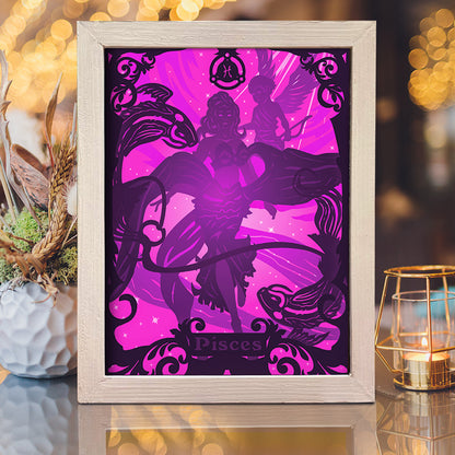 Zodiac Pisces – 3D Lightbox SVG File for Cricut & Silhouette