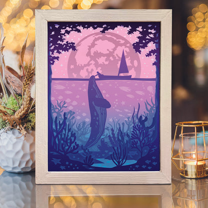 Whale 2 – 3D Lightbox SVG File for Cricut & Silhouette