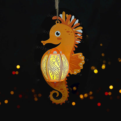 Seahorse 3 – 3D Lantern SVG File for Cricut & Silhouette