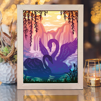 Swan – 3D Lightbox SVG File for Cricut & Silhouette
