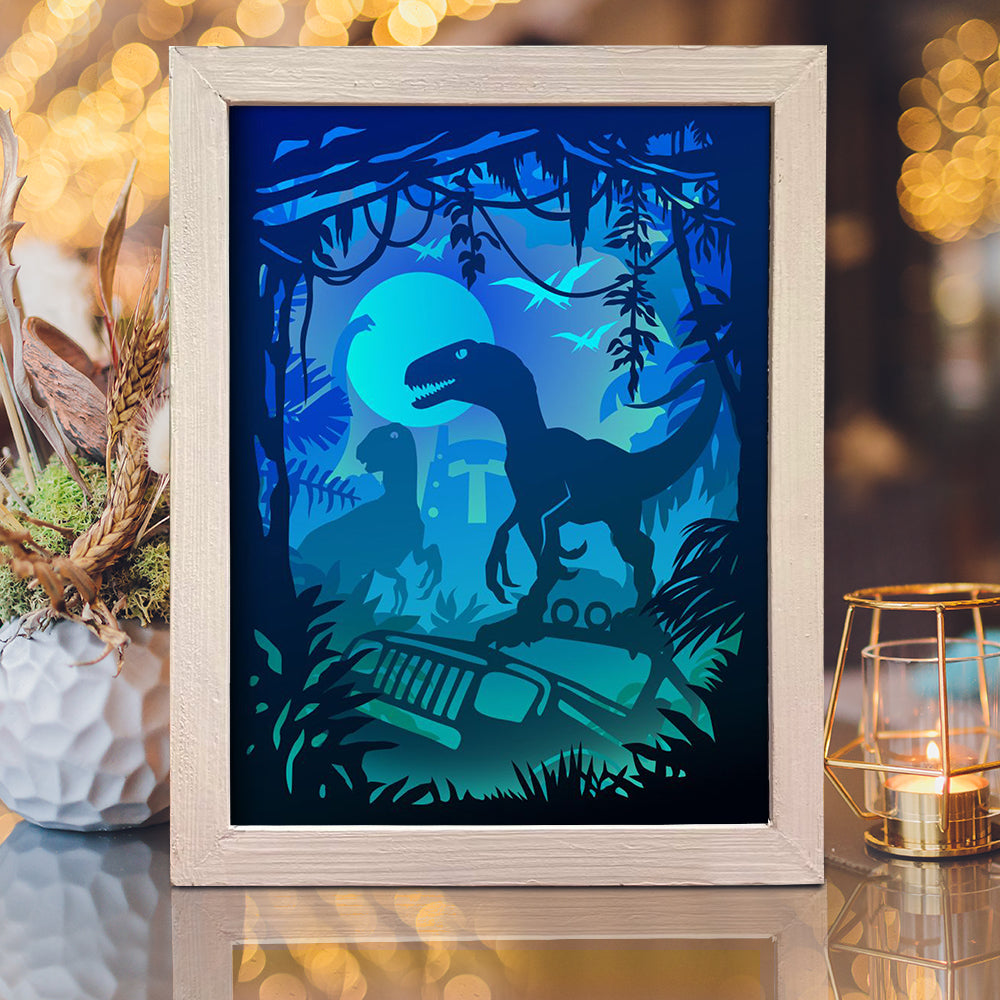 Jurassic Park 1 – 3D Lightbox SVG File for Cricut & Silhouette
