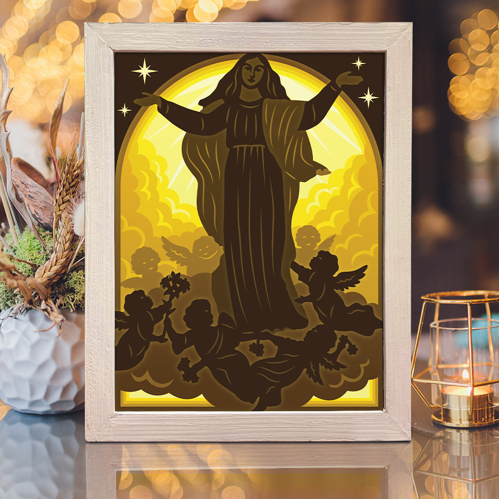 Assumption of Mary – 3D Lightbox SVG File for Cricut & Silhouette