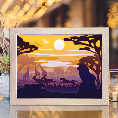 Simplified Africa Landscape – 3D Lightbox SVG File for Cricut & Silhouette