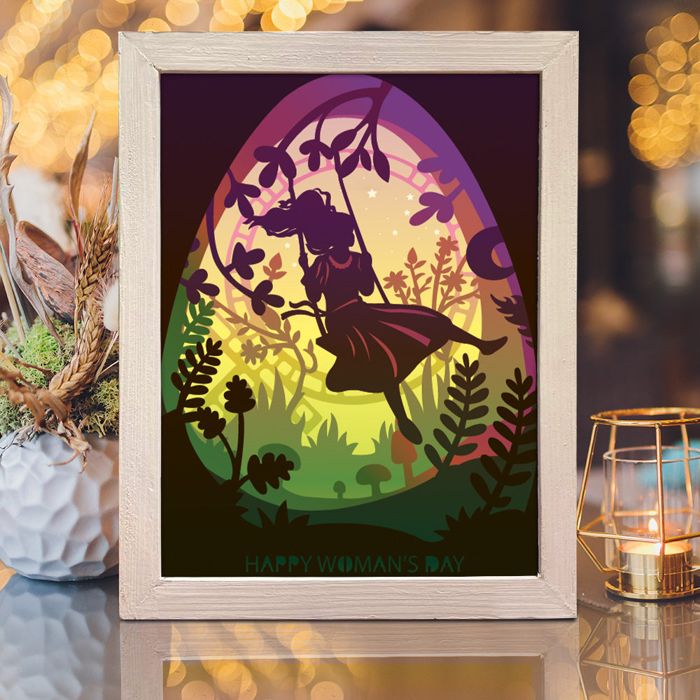 Happy Women's Day 5 – 3D Lightbox SVG File for Cricut & Silhouette