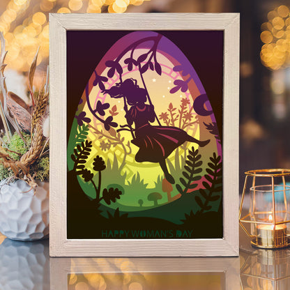 Happy Women's Day 5 – 3D Lightbox SVG File for Cricut & Silhouette