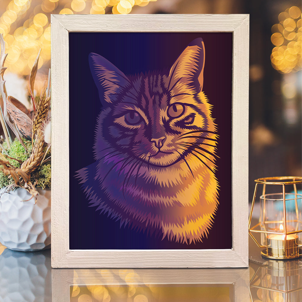 Cat Portraits – 3D Lightbox SVG File for Cricut & Silhouette
