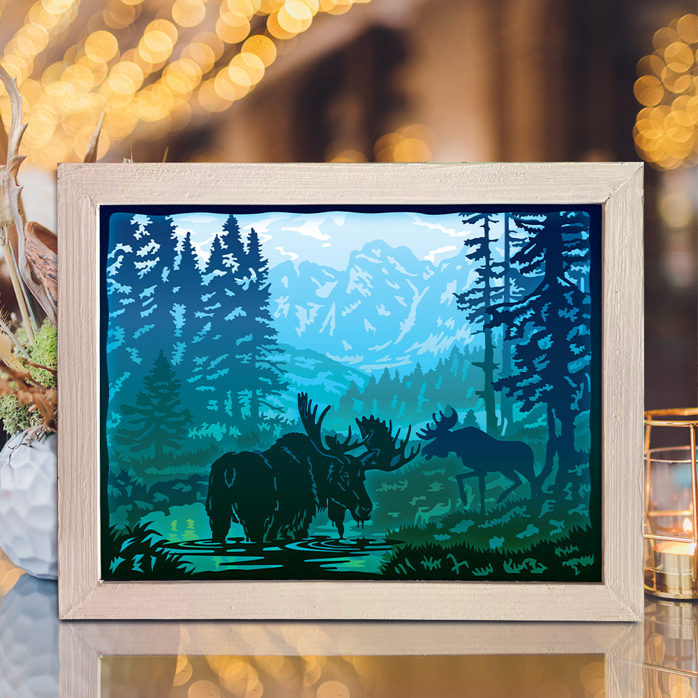 Moose – 3D Lightbox SVG File for Cricut & Silhouette