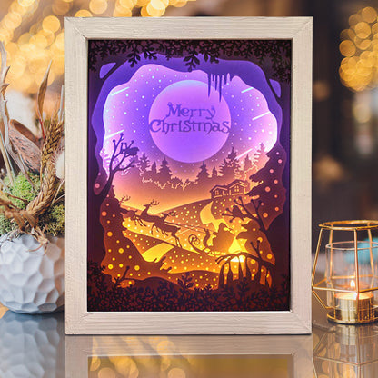 Merry Christmas 5 – 3D Lightbox SVG File for Cricut & Silhouette