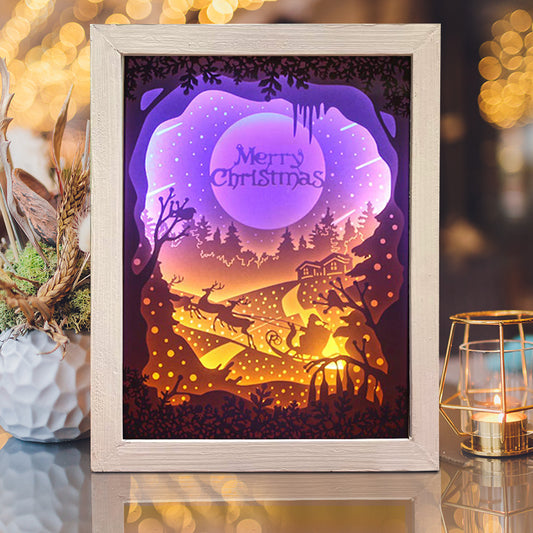 Merry Christmas 5 – 3D Lightbox SVG File for Cricut & Silhouette