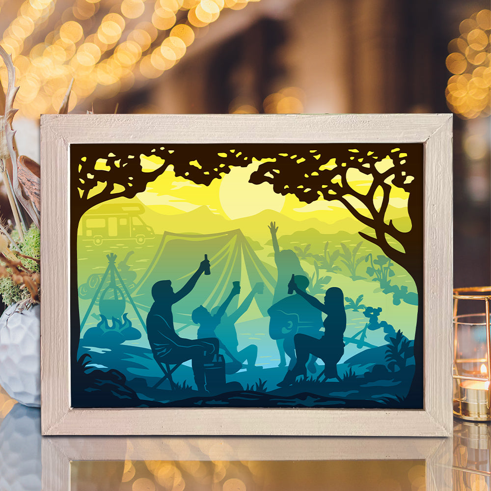 Camping 2 – 3D Lightbox SVG File for Cricut & Silhouette