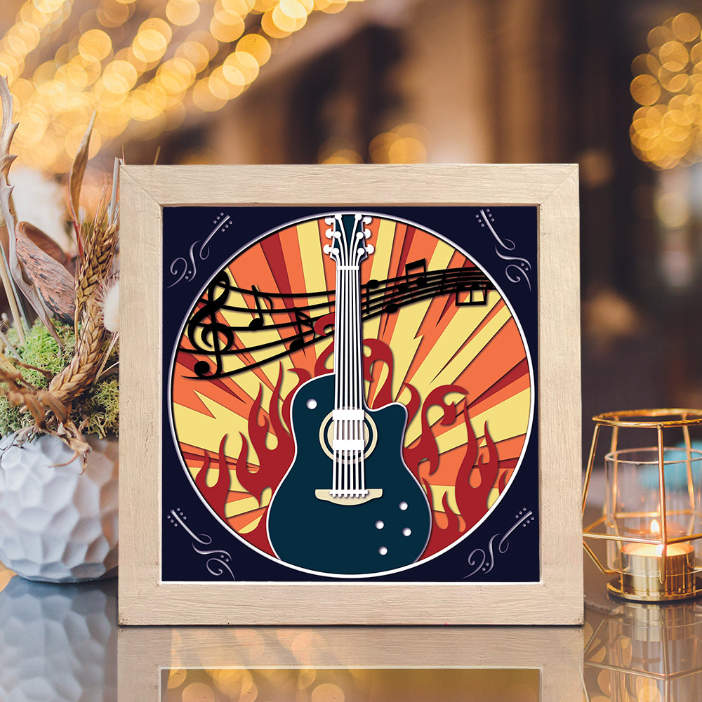 Guitar 2 – 3D Shadow Box SVG File for Cricut & Silhouette