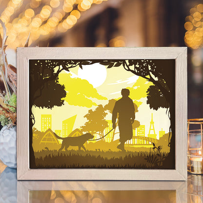 Walking With Dog 1 – 3D Lightbox SVG File for Cricut & Silhouette