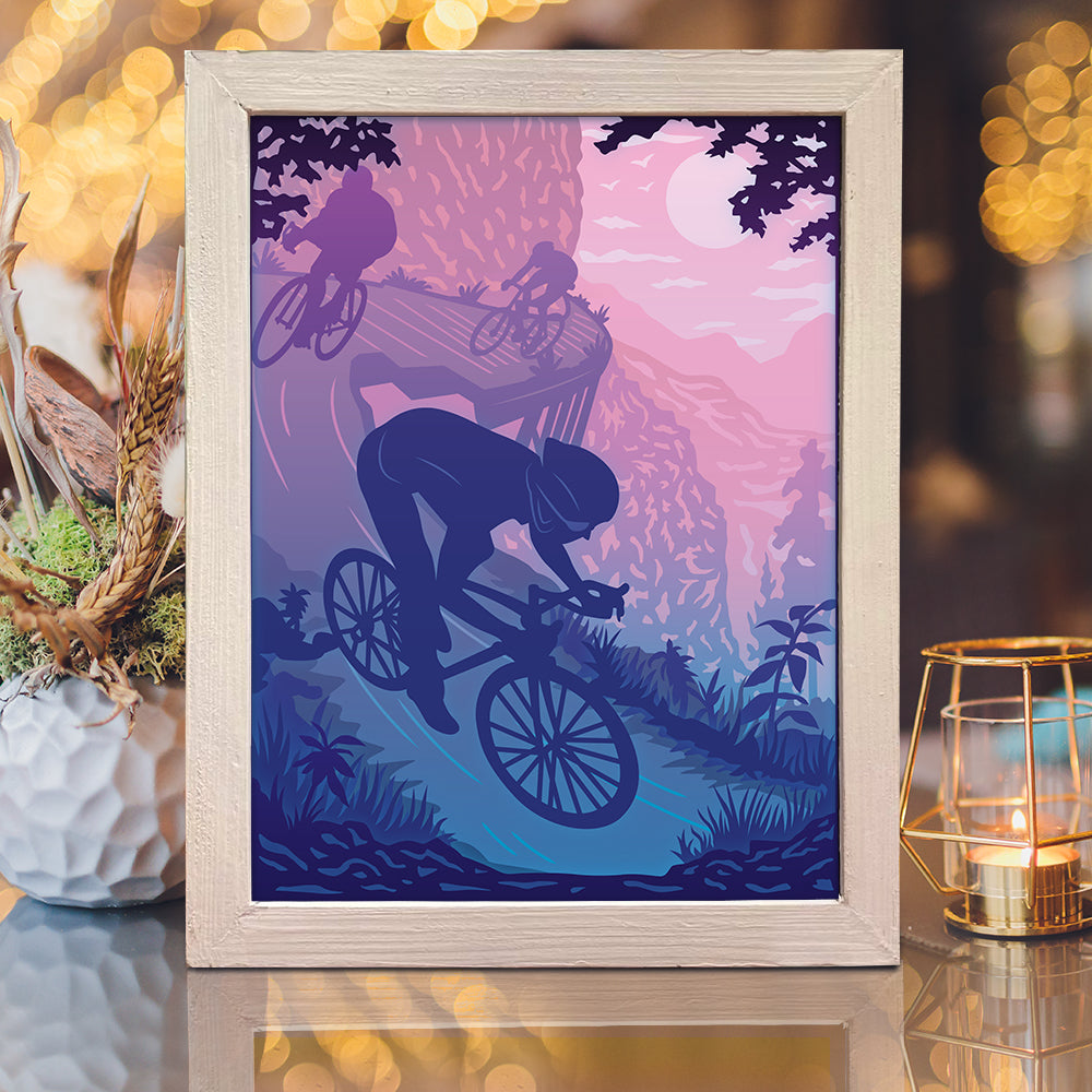 Cycling – 3D Lightbox SVG File for Cricut & Silhouette