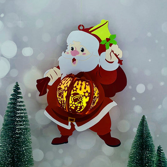 Santa - 3D Christmas Lantern File - Cricut File  - VEKTOR KRAFT