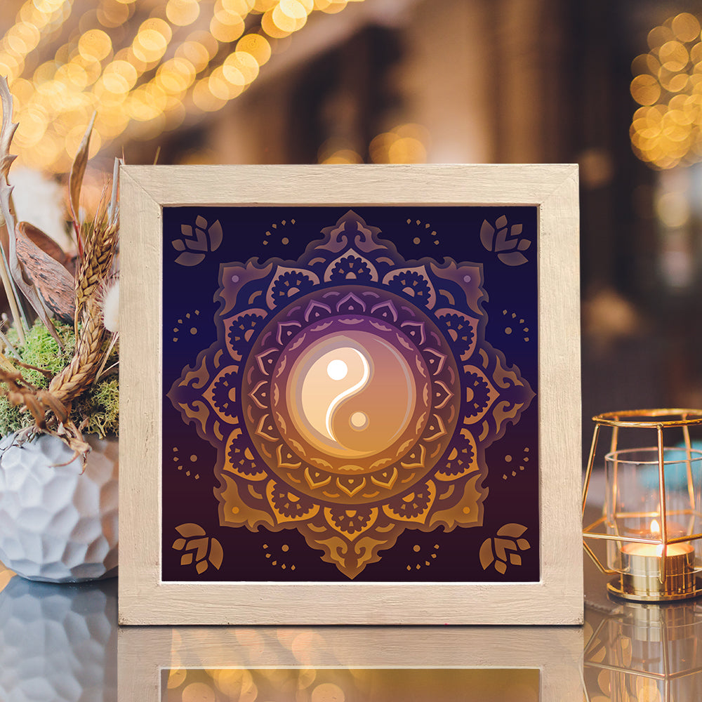 Yin Yang Mandala – 3D Lightbox SVG File for Cricut & Silhouette