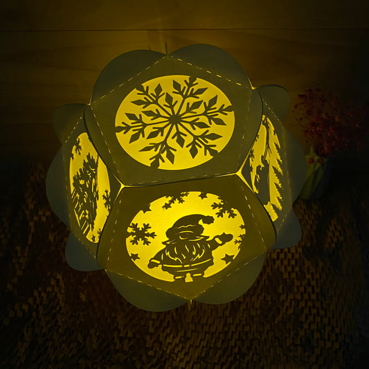 Merry Chrismas - 3D Pentagon Lantern File - Cricut File - VEKTOR KRAFT