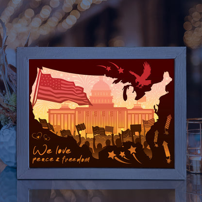 Happy 4th Of July 3 - 3D Special Occasions Papercut Lightbox File - Cricut File - VEKTOR KRAFT