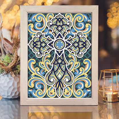 Cross Mandala 2 – 3D Paper Cut Shadow Box File - Cricut File - (8x8 inches) - VEKTOR KRAFT