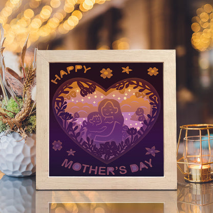 Happy Mother's Day 4 – 3D Lightbox SVG File for Cricut & Silhouette