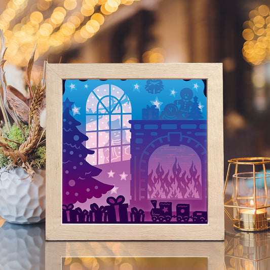 Christmas Fire – 3D Lightbox SVG File for Cricut & Silhouette