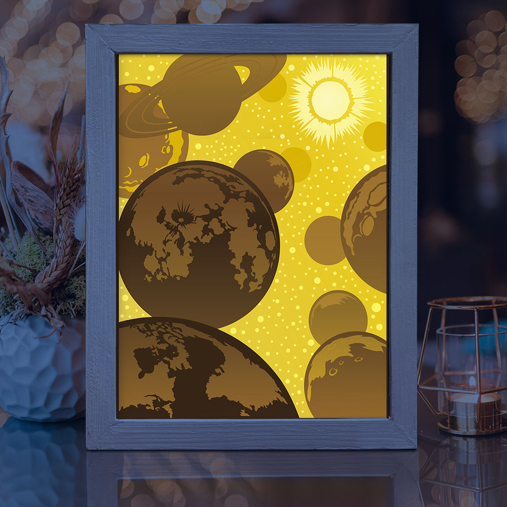 Plannet 1 – 3D Lightbox SVG File for Cricut & Silhouette