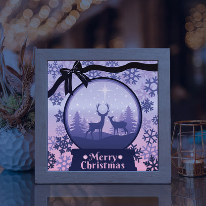 Joyeux Noel 15 Square – 3D Lightbox SVG File for Cricut & Silhouette