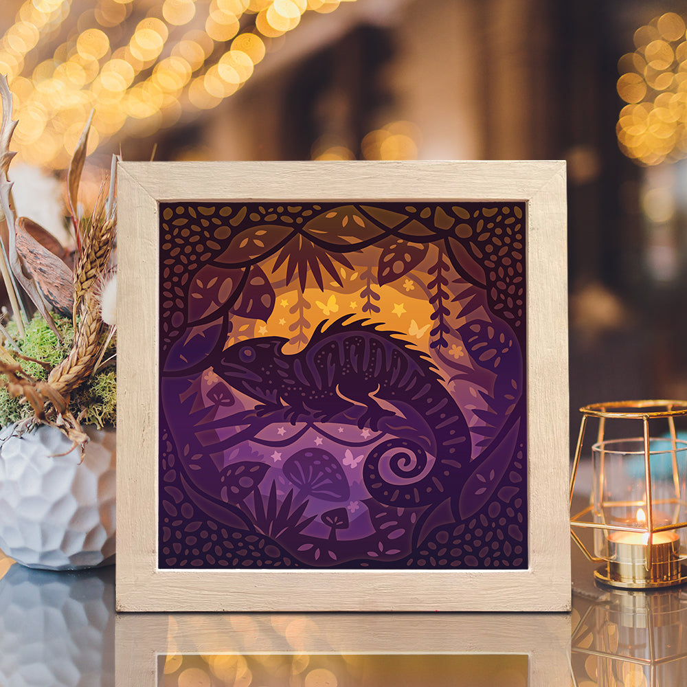 Chameleon – 3D Lightbox SVG File for Cricut & Silhouette