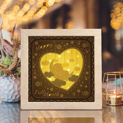 Happy Baby Full Month - 3D Father Papercut Lightbox File - Cricut File - VEKTOR KRAFT