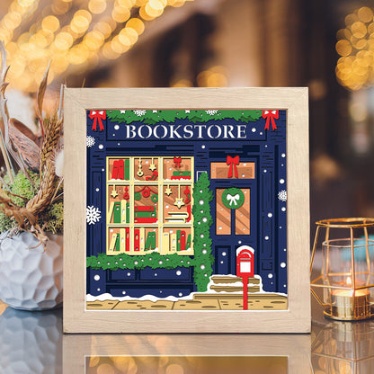 Christmas Bookstore – 3D Shadow Box SVG File for Cricut & Silhouette