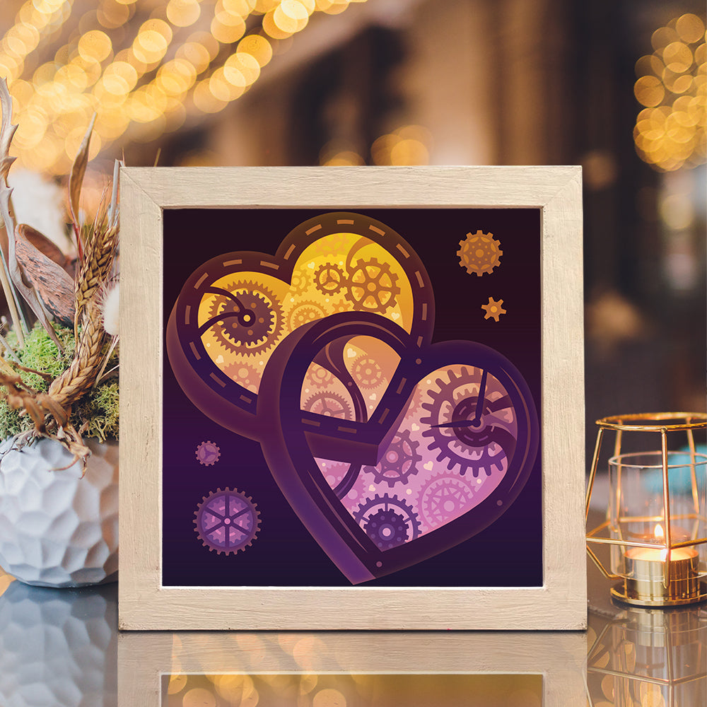 Heart Gear 5 – 3D Lightbox SVG File for Cricut & Silhouette