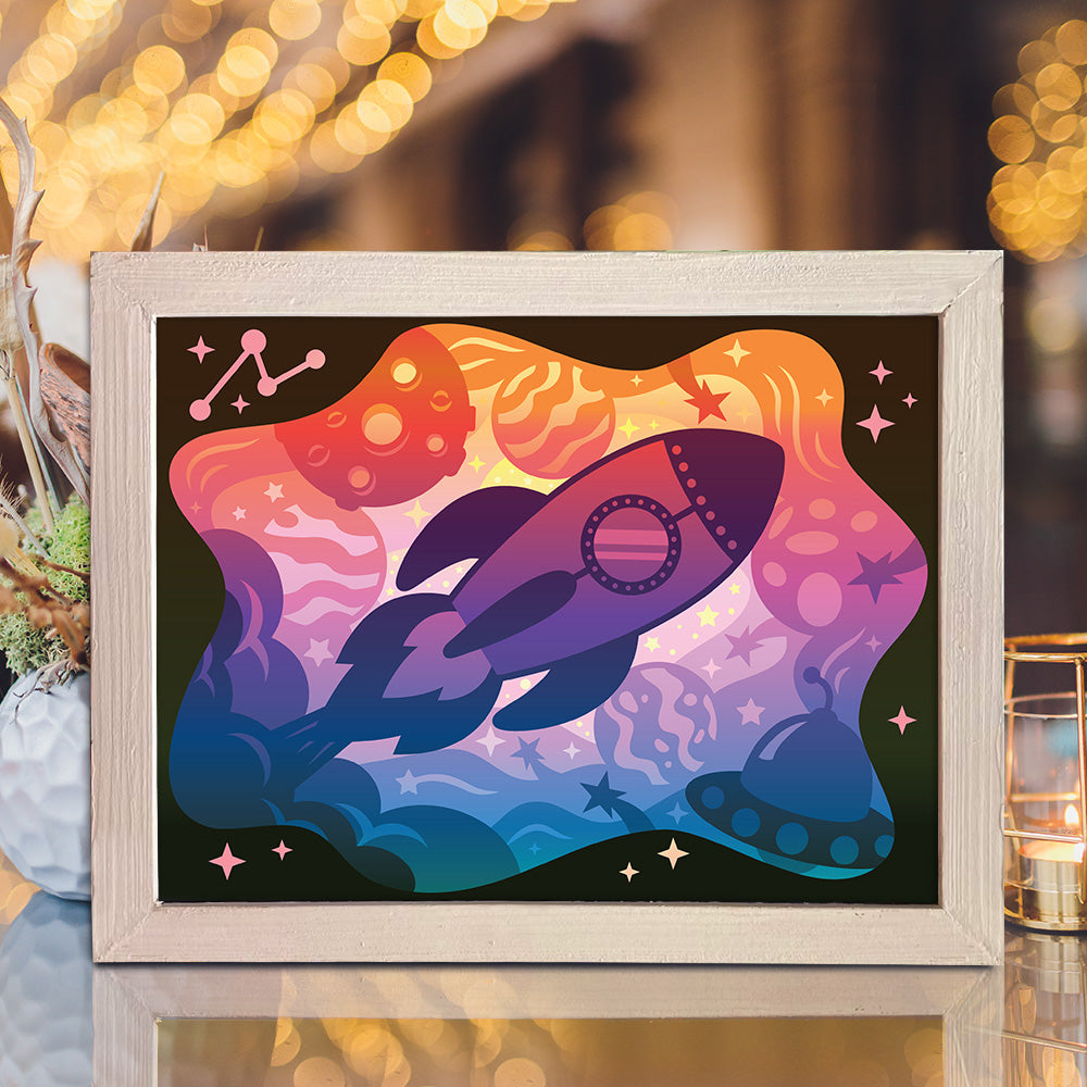 Rocket 1 – 3D Lightbox SVG File for Cricut & Silhouette