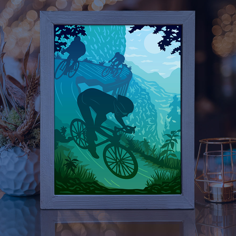 Cycling – 3D Lightbox SVG File for Cricut & Silhouette