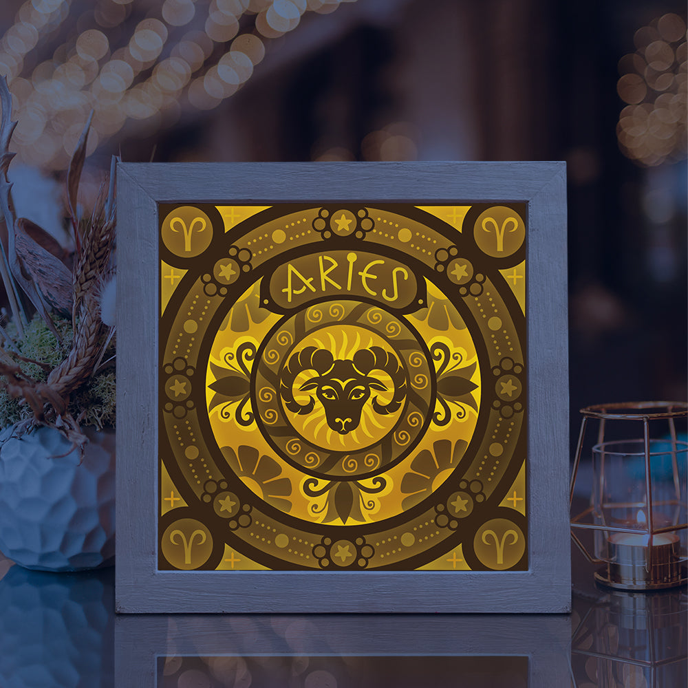 Aries – 3D Lightbox SVG File for Cricut & Silhouette
