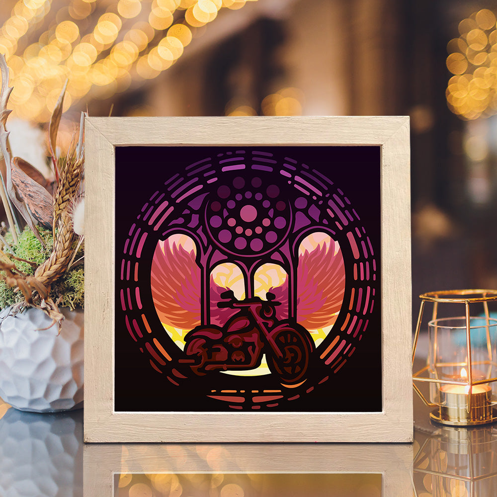 Motorcycle – 3D Lightbox SVG File for Cricut & Silhouette