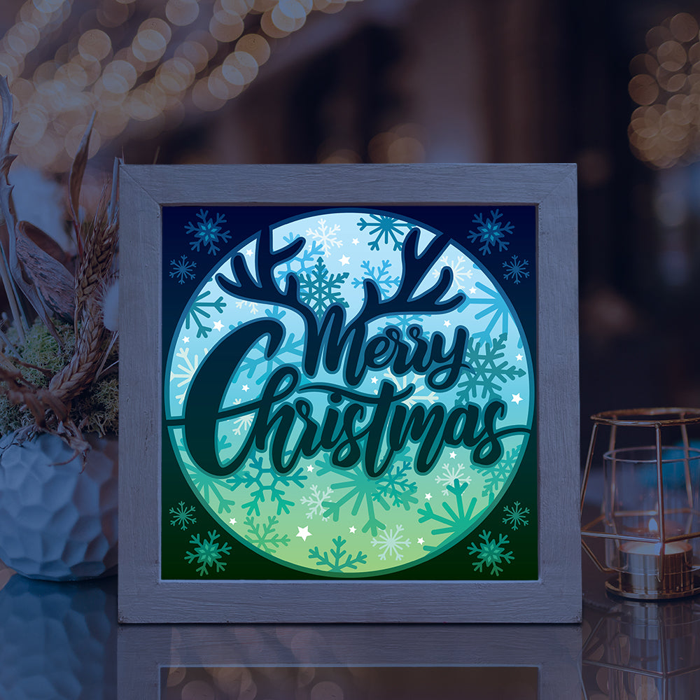 Merry Christmas 23 – 3D Lightbox SVG File for Cricut & Silhouette