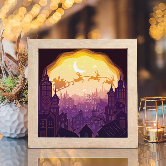 Christmas Town – 3D Lightbox SVG File for Cricut & Silhouette
