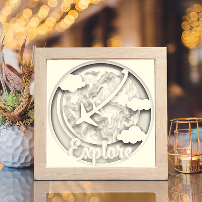 Explore Travel – 3D Shadow Box SVG File for Cricut & Silhouette