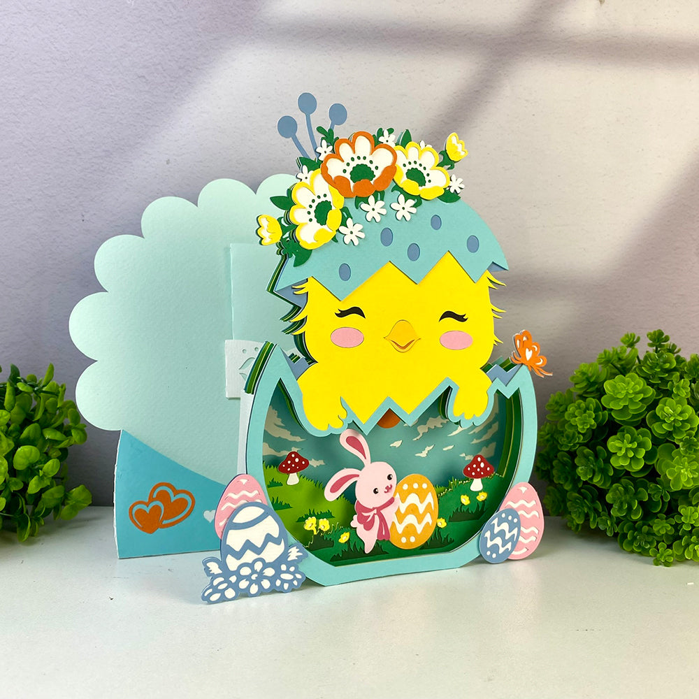 Easter Chick – 3D Pop-Up Card SVG File for Cricut & Silhouette