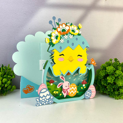 Easter Chick – 3D Pop-Up Card SVG File for Cricut & Silhouette