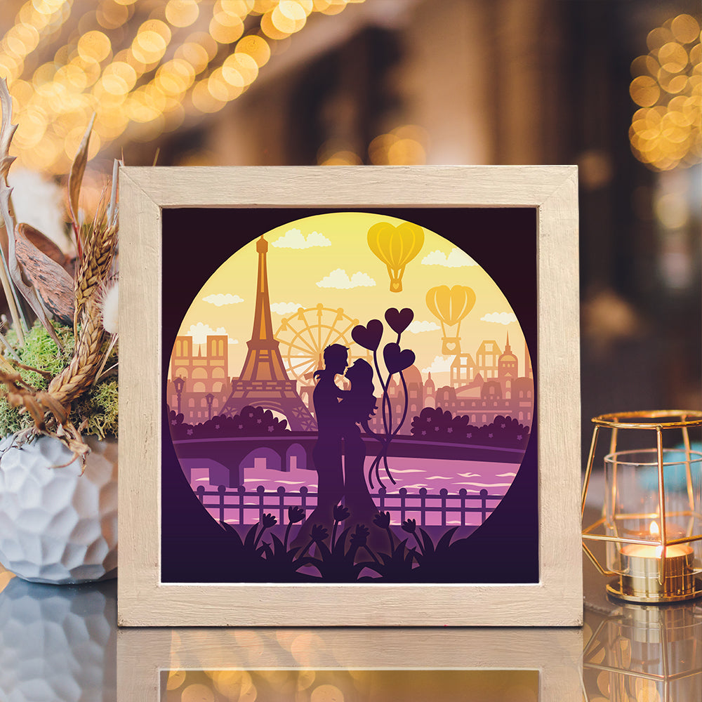 Love In Paris 5 – 3D Lightbox SVG File for Cricut & Silhouette